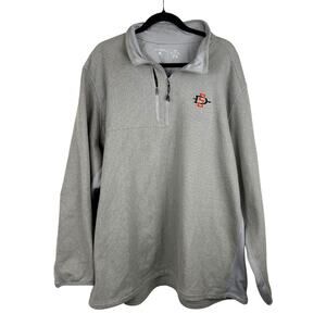 Barely Worn Men's San Diego State SDSU Aztecs Gray Fleece Lined Quarter Zip-4XL